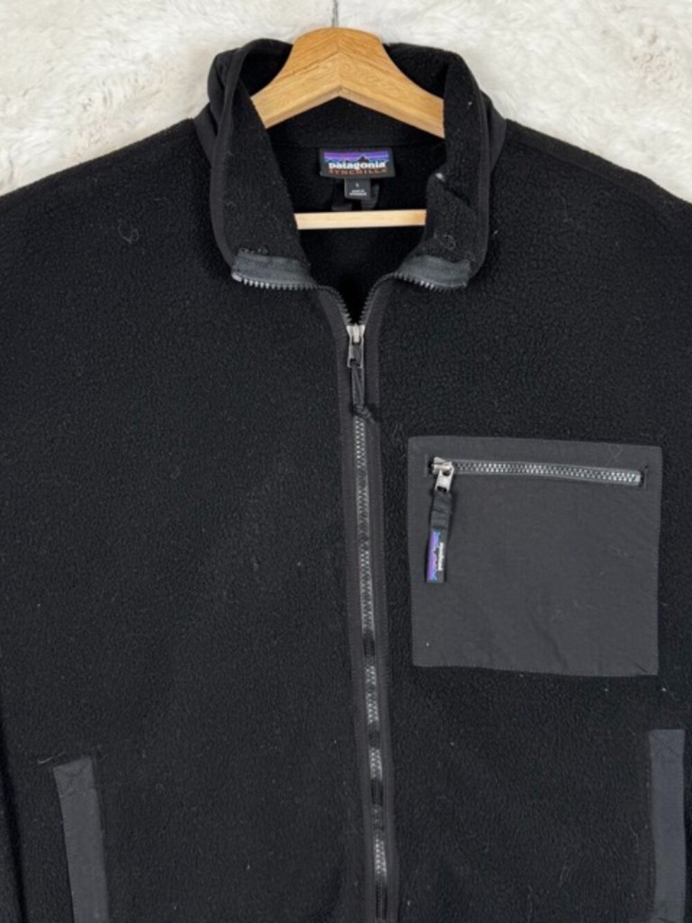 Patagonia Synchilla Jacket Women's Large Black Fleece Full Zip Outdoor 22955